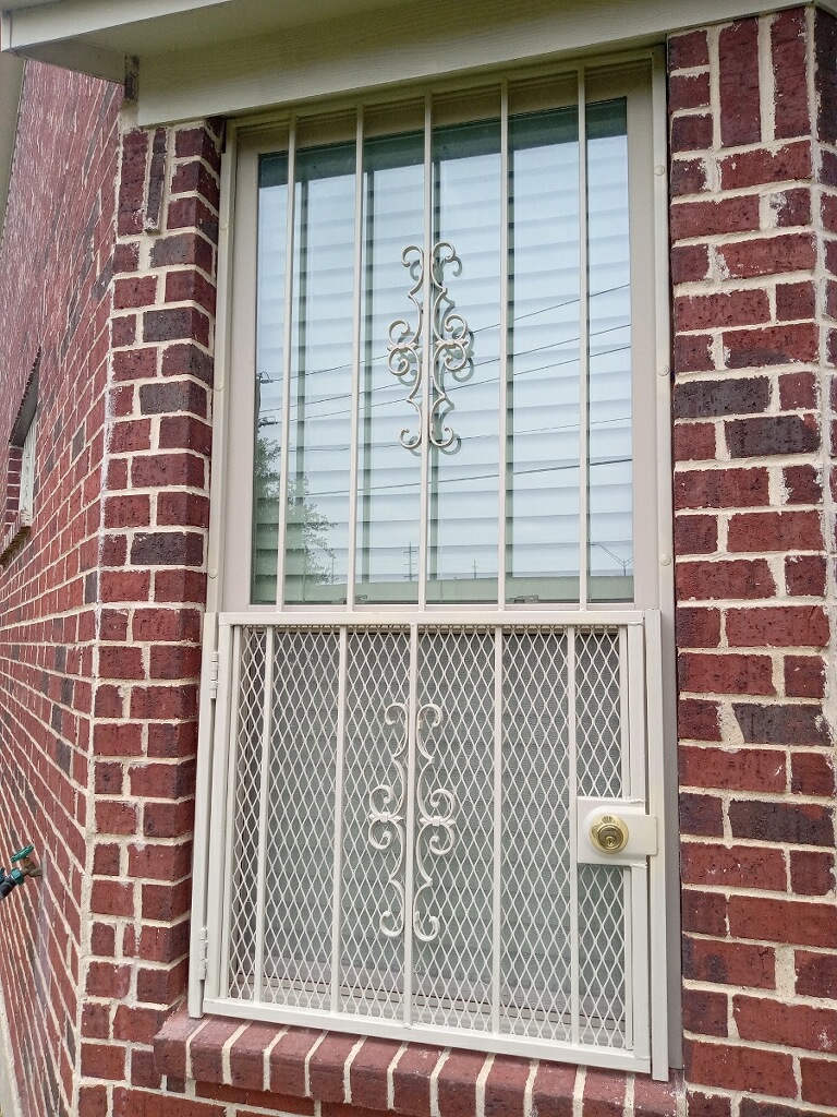 Cream Locking Fire Exit Guard